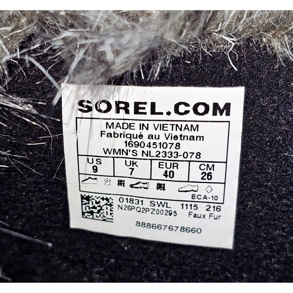 Sorel Women's Gray Tofino II Boots Tall Lace Winter Faux Fur Waterproof Sz 9 337 - Picture 8 of 15